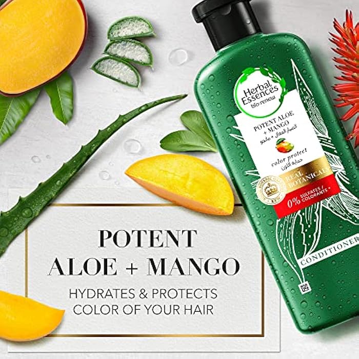Herbal Essences Sulfate Free Potent Aloe + Mango Shampoo & Conditioner For Dry Hair And Frizzy Hair, 400 Ml - Image 2